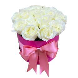 Arranjo na Caixa com 18 Rosas brancas